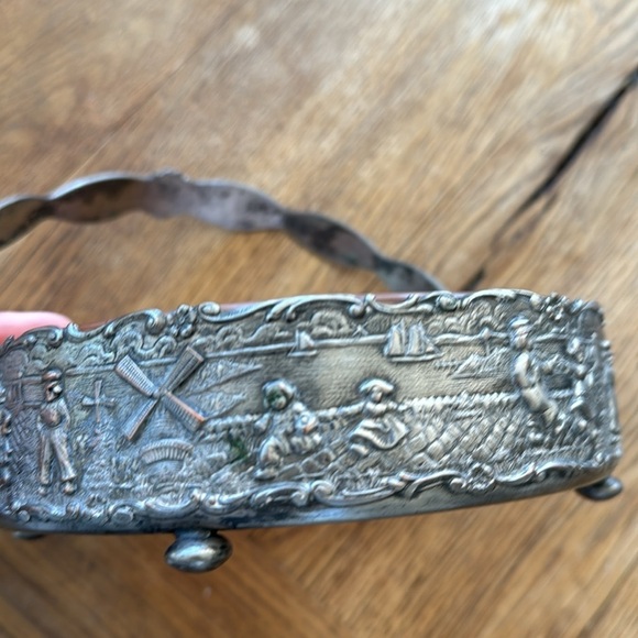 Vintage Pink Starburst Depression Divided Candy Dish In Chrome Caddy Farberware - Picture 2 of 5